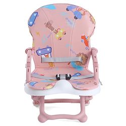 Babyhug 2 in 1 Kids Feeding Chair & Booster Chair with Removable Tray & Seat Cushion - Pink| Adjustable Height| Safety Harness| Foldable Legs| Non Slip Base| Easy to Clean| Durable Built