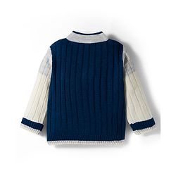 Babyhug Disney Woven Full Sleeves Front Open Sweater With Mickey Mouse Graphics - Navy Blue