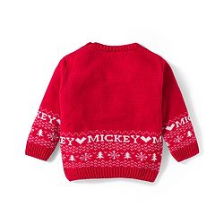 Babyhug Disney Woven Full Sleeves Sweater Set With Mickey Mouse Graphics & Cap - Red