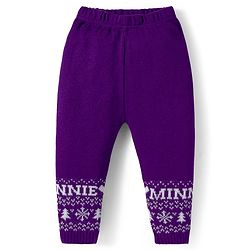 Babyhug Disney Woven Full Sleeves Sweater Set With Minnie Mouse Graphics - Purple