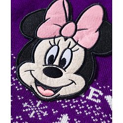 Babyhug Disney Woven Full Sleeves Sweater Set With Minnie Mouse Graphics - Purple