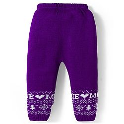 Babyhug Disney Woven Full Sleeves Sweater Set With Minnie Mouse Graphics - Purple