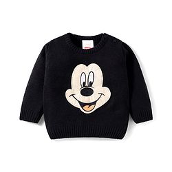 Babyhug Disney Woven Full Sleeves Sweater Set With Mickey Mouse Graphics & Cap - Navy Blue & Red