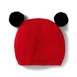 Babyhug Disney Woven Full Sleeves Sweater Set With Mickey Mouse Graphics & Cap - Navy Blue & Red