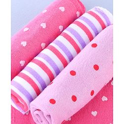 Babyhug Cotton Knit Hand & Face Towel Pack Of 6  L 23 x B 23 cm - Multicolour
