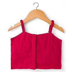 Babyhug Net Woven Sleeveless Choli Lehenga & Dupatta Set with Sequence Embroidery - Fuchsia