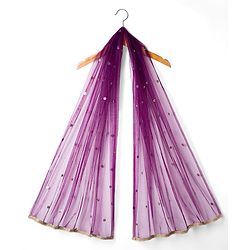 Babyhug Chanderi Woven Three Fourth Sleeves Choli Lehenga & Dupatta Set with Floral Embroidery - Purple