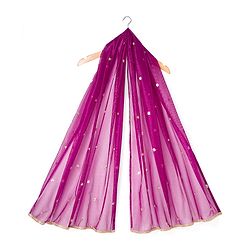 Babyhug Woven Three Fourth Sleeves Choli Lehenga & Dupatta Set With Floral Embroidery - Wine