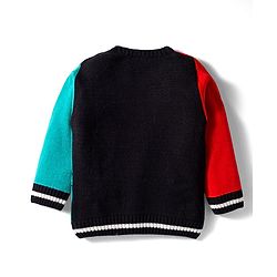 Babyhug Disney Woven Full Sleeves Pullover Sweater with Minnie & Friends Graphics - Multicolor
