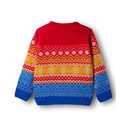 Babyhug Disney Woven Full Sleeves Pullover Sweater With Mickey Mouse Graphics - Multicolor