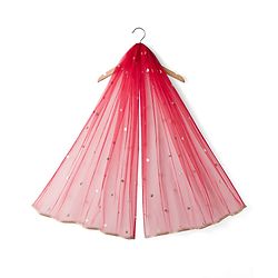 Babyhug Brocade Woven Puff Sleeves Choli Lehenga & Dupatta Set with Floral Foil Print - Red