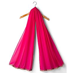 Babyhug Woven Half Puffed Sleeves Choli Lehenga & Dupatta Set with Floral Embroidery - Dark Green