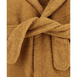 Babyhug Cotton Terry Woven Full Sleeves Hooded Bathrobe with Monkey Embroidery - Brown