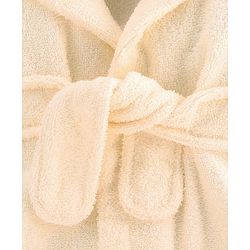 Babyhug Cotton Terry Woven Full Sleeves Hooded Bathrobe with Bear Embroidery - White