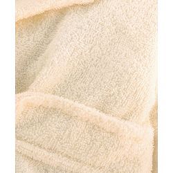 Babyhug Cotton Terry Woven Full Sleeves Hooded Bathrobe with Bear Embroidery - White