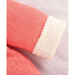 Babyhug Cotton Terry Woven Full Sleeves Hooded Bathrobe with Fox Embroidery - Pink