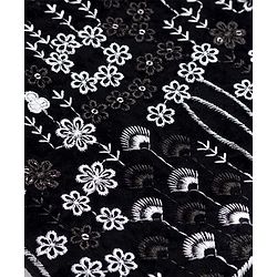 Babyhug Velvet Woven Full Sleeves Sherwani Set with Embroidery & Sequin Detailing - Black