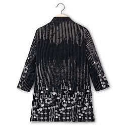 Babyhug Velvet Woven Full Sleeves Sherwani Set with Embroidery & Sequin Detailing - Black