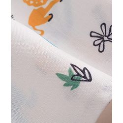 Babyhug Cotton Cambric Woven Full Sleeves Kurta Pyjama Set with Animal Print - Off White