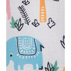 Babyhug Cotton Cambric Woven Full Sleeves Kurta Pyjama Set with Animal Print - Off White