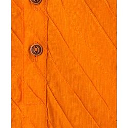 Babyhug Cotton Dobby Woven Full Sleeves Solid Kurta Pyjama Set - Orange