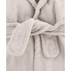 Babyhug Cotton Terry Woven Full Sleeves Hooded Bathrobe with Elephant Embroidery - Grey