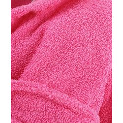 Babyhug Cotton Terry Woven Full Sleeves Hooded Bathrobe with Kitty Embroidery - Pink