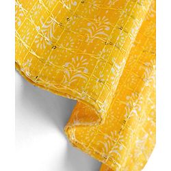 Babyhug Cotton Woven Full Sleeves Pintucked Kurta Pyjama Set with Sequin Detailing -  Yellow