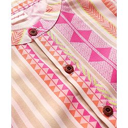 Babyhug Cotton Woven Full Sleeves Cambric Printed Kurta Dhoti Set - Multicolour