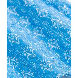 Babyhug Cotton Woven Full Sleeves Cambric Printed  Kurta Dhoti Set with Sequin Detailing - Blue
