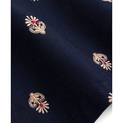 Babyhug Woven Full Sleeves Floral Embroidered Kurta with Pyjama Set - Navy Blue
