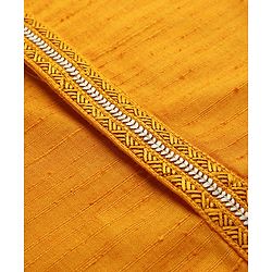 Babyhug Woven Full Sleeves Kurta Pyjama Set with Lace Detailing - Yellow & White