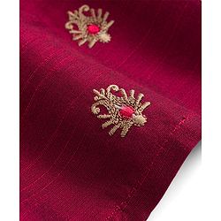 Babyhug Woven Full Sleeves Floral Embroidered Kurta with Pyjama Set - Maroon