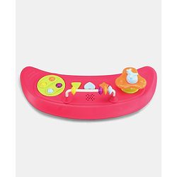 Babyhug 2 in 1 Walker with Height Adjustment & Detachable Toy Bar with Lights & Music | Musical Activity Tray| Soft Cushion Seat| Speed Control| Push Walker| Wheel Lock| Anti-fall Protection - Red