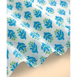 Babyhug 100% Cotton Woven Full Sleeves Kurta & Dhoti Set With Floral Print - Blue