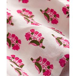 Babyhug Cambric Woven Full Sleeves Kurta Dhoti Set Floral Print - White