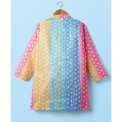 Babyhug Cotton Woven Full Sleeves Kurta Dhoti Set with Abstract Print - Multicolor