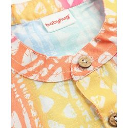Babyhug Cotton Woven Full Sleeves Kurta Dhoti Set with Abstract Print - Multicolor