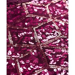 Babyhug Woven Sleeveless Embroidered Blouse With Glass Nylon Solid Saree - Wine