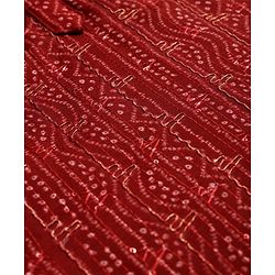 Babyhug Woven Full Sleeves Kurta Pajama Set with Embroidery & Sequin Detailing - Red
