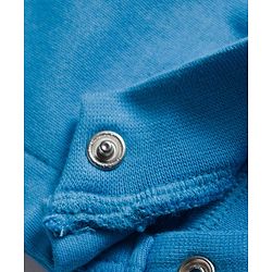 Babyhug 100% Cotton Interlock Knit Full Sleeves Romper with Cut & Sew Design & Bear Patch - Blue Red & Yellow