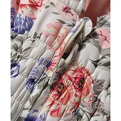Babyhug Woven Full Sleeves Hooded Padded Jacket With Floral Print - Multicolor