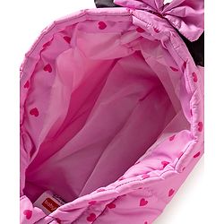 Babyhug Disney Woven Full Sleeves Hooded Winter Jacket With Minnie & Friends Graphics & Ear Bow Applique - Pink