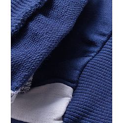 Babyhug Terry Knit Full Doctor Sleeves T-Shirt & Joggers Set with Soccer Tournament Text Print - Red & Navy Blue