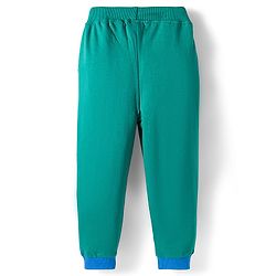 Babyhug Terry Knit Premium Light Gauge Terry Full Sleeves T-Shirt and Joggers Set with Goal Squad Text Design - Green & Blue