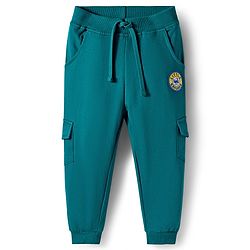 Babyhug Terry Knit Premium Light Gauge Terry Full Sleeves T-Shirt & Jogger Set with Ready For Road Trip Text Print - Teal Blue