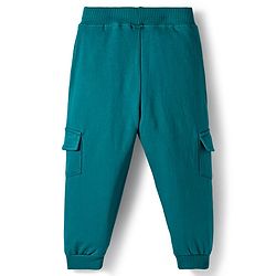 Babyhug Terry Knit Premium Light Gauge Terry Full Sleeves T-Shirt & Jogger Set with Ready For Road Trip Text Print - Teal Blue