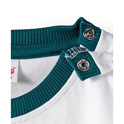Babyhug Terry Knit Premium Light Gauge Terry Full Sleeves T-Shirt & Jogger Set with Ready For Road Trip Text Print - Teal Blue