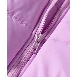 Babyhug Disney Woven Full Sleeves Hooded Padded Jacket with Marie Badge Detailing - Lavender