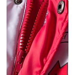 Babyhug Disney Woven Full Raglan Sleeves Hooded Padded Jacket with Minnie Mouse Print - Red